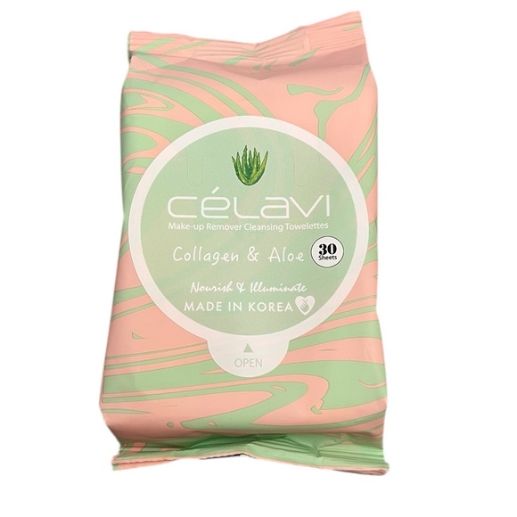 Celavi Other - Celavi Collagen Aloe Korean Makeup Remover Cleansing Wipes Removing 30 Towelette
